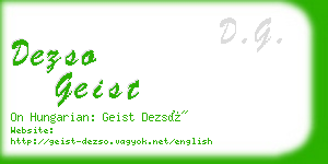 dezso geist business card